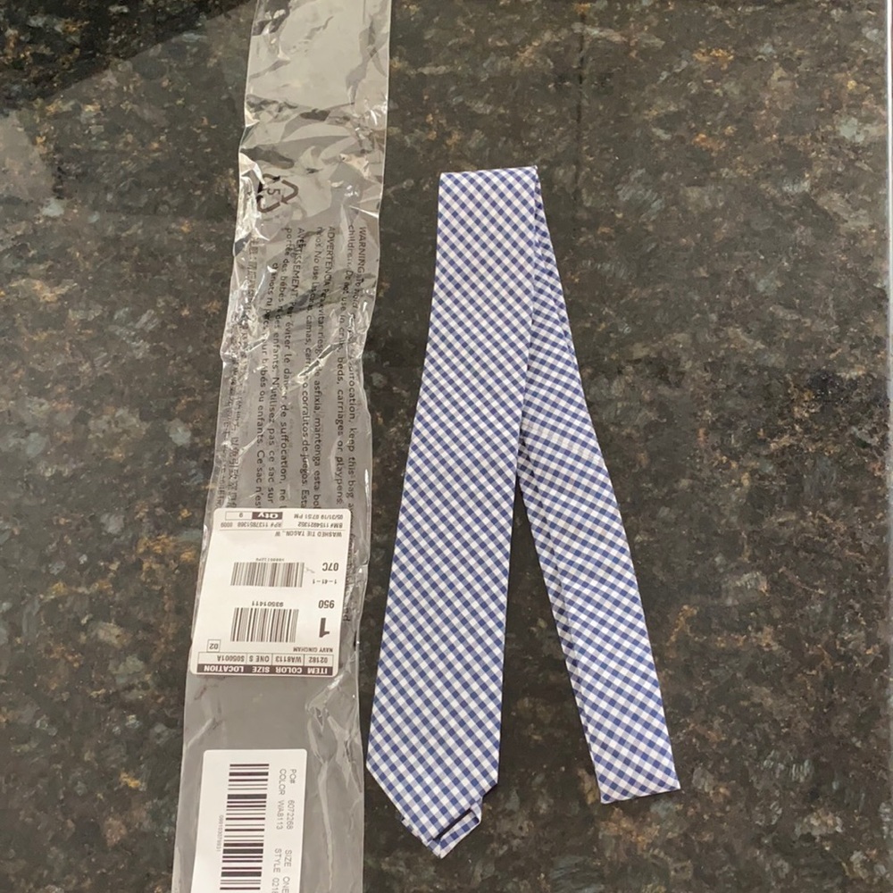 J Crew Blue and Gingham Tie